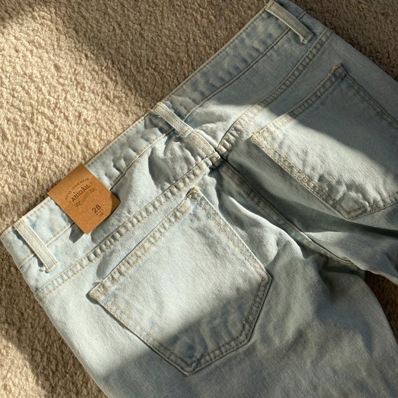 Light Blue Straight Leg Distressed Jeans - Picture 4 of 15